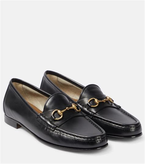 gucci 1953 suede black silver|GUCCI Horsebit 1953 leather loafers .